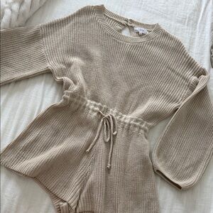 Beige Knit Jumpsuit